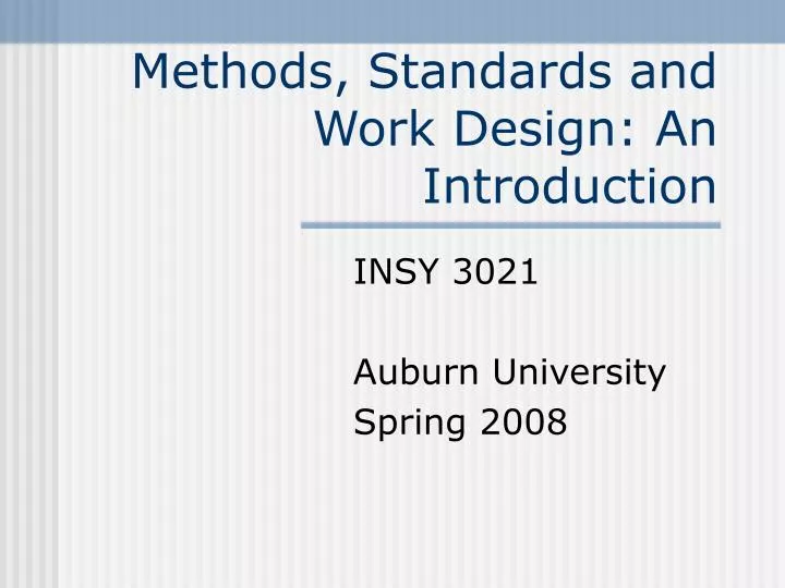 methods standards and work design an introduction