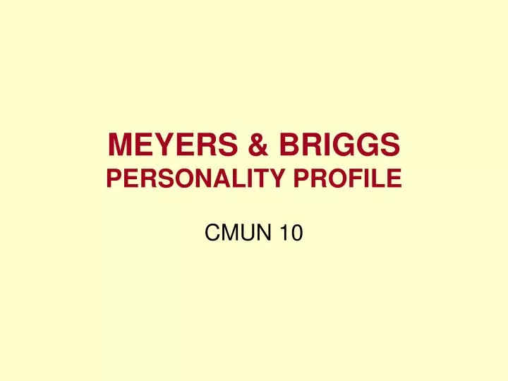 meyers briggs personality profile