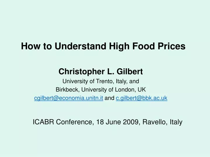 how to understand high food prices