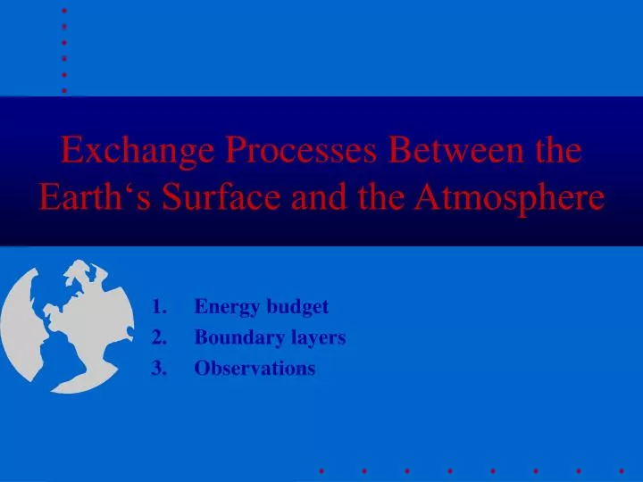 exchange processe s between the earth s surface and the atmosphere
