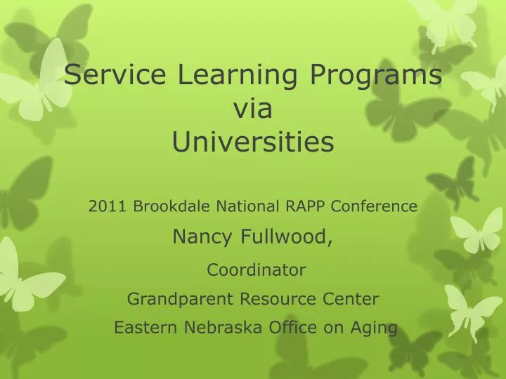 service learning programs via universities