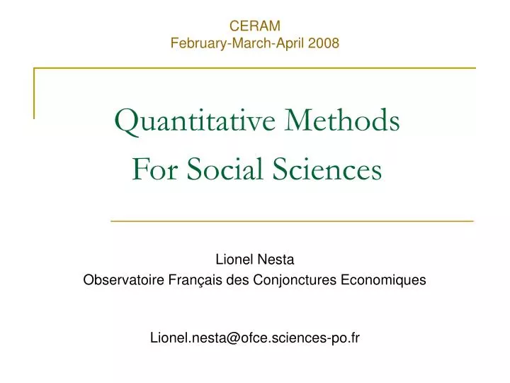quantitative methods for social sciences