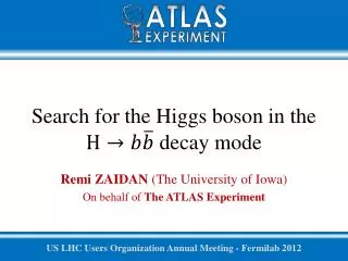 Search for the Higgs boson in the decay mode
