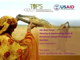 SBC Boot Camp: Planning &amp; Implementing Social &amp; Behavioral Change Strategies for Nutrition