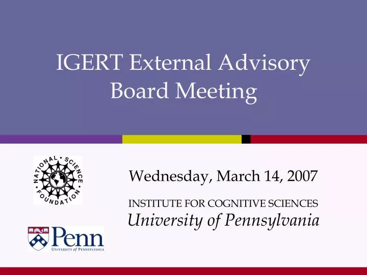igert external advisory board meeting