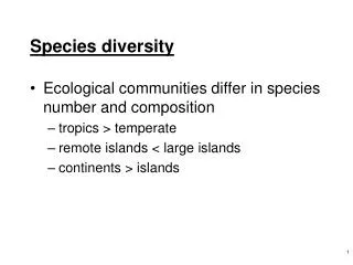 Species diversity