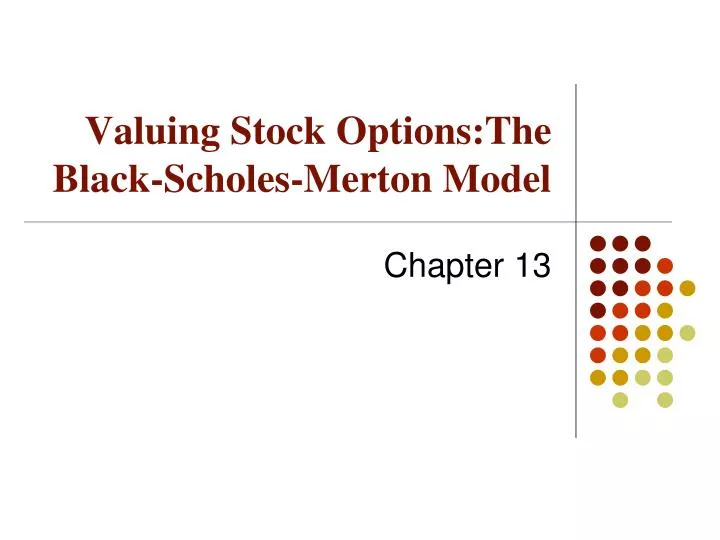 valuing stock options the black scholes merton model