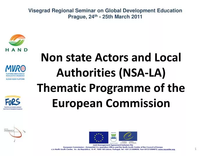 non state actors and local authorities nsa la thematic programme of the european commission