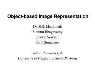 Object-based Image Representation