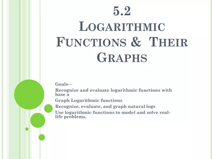 5 2 logarithmic functions their graphs