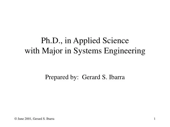 ph d in applied science with major in systems engineering