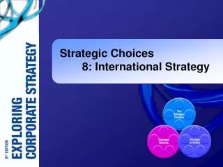 Strategic Choices 	8: International Strategy