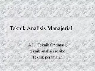 teknik analisis manajerial