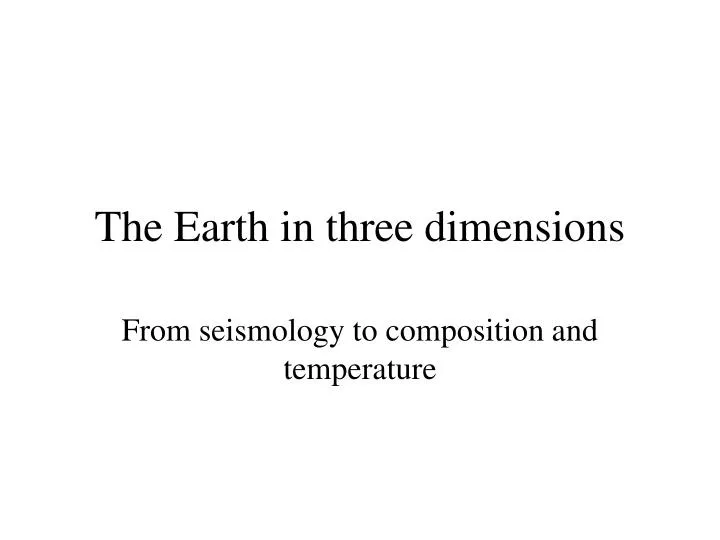 the earth in three dimensions