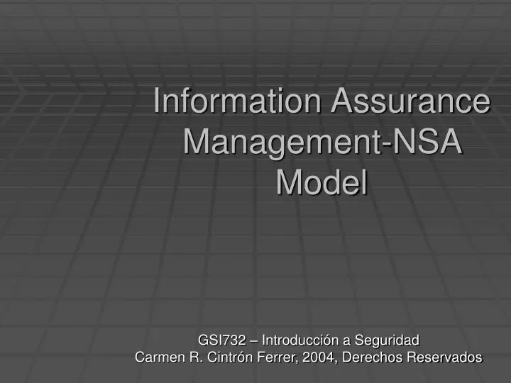 information assurance management nsa model