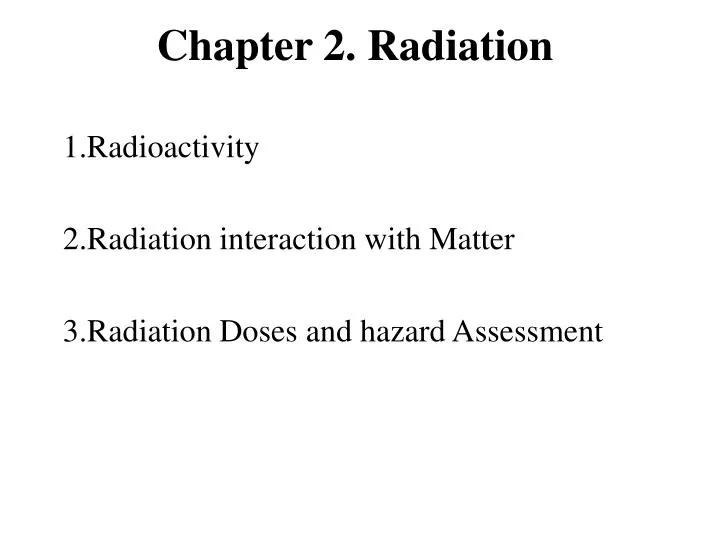 chapter 2 radiation