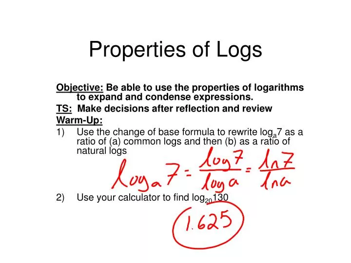 properties of logs