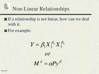 Non-Linear Relationships
