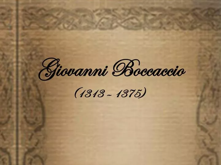 giovanni boccaccio