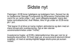 sidste nyt
