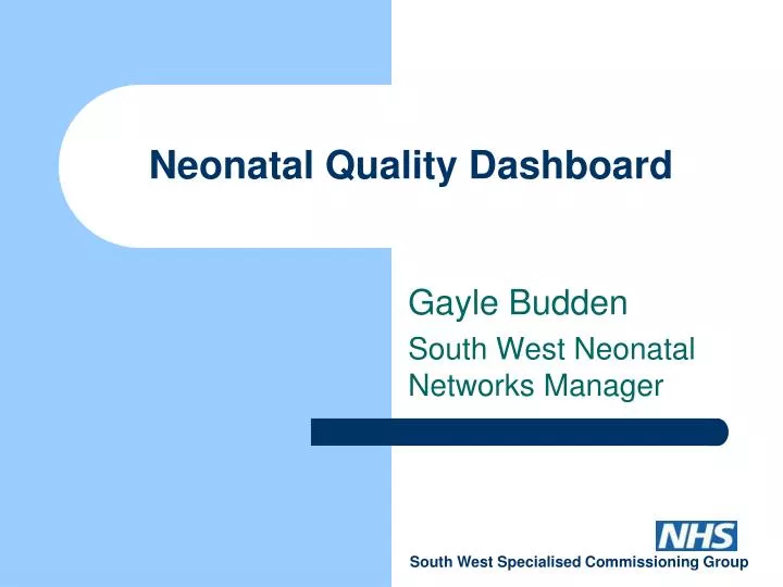 neonatal quality dashboard