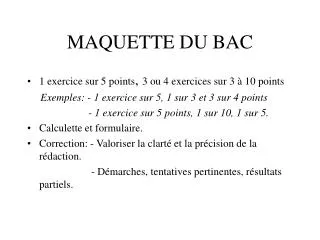 maquette du bac