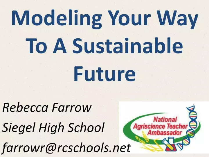 modeling your way to a sustainable future