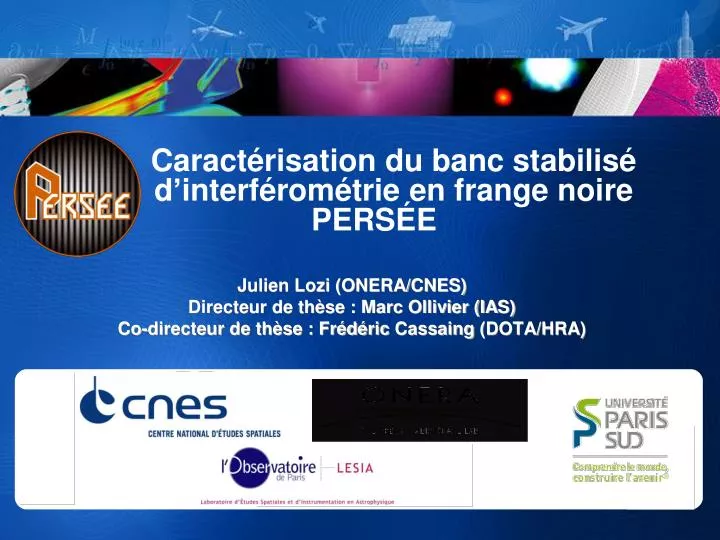 caract risation du banc stabilis d interf rom trie en frange noire pers e