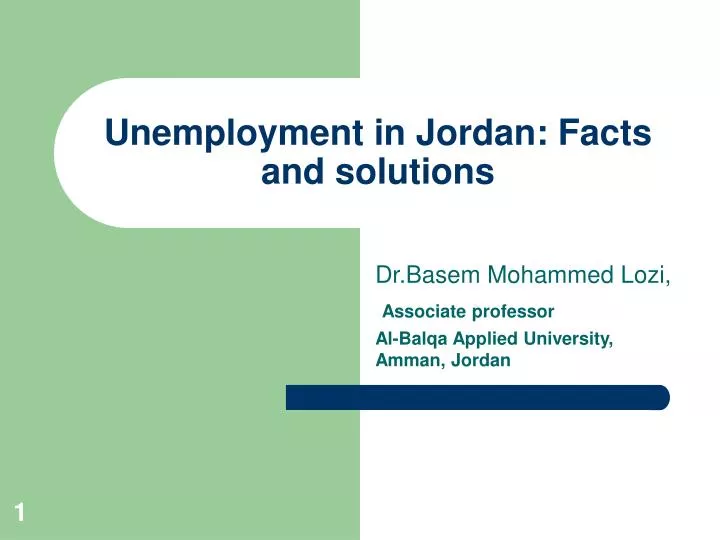 unemployment in jordan facts and solutions