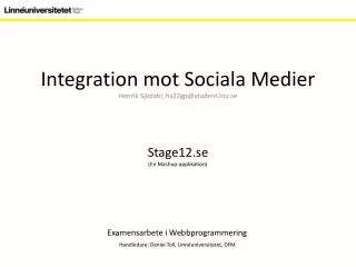 integration mot sociala medier