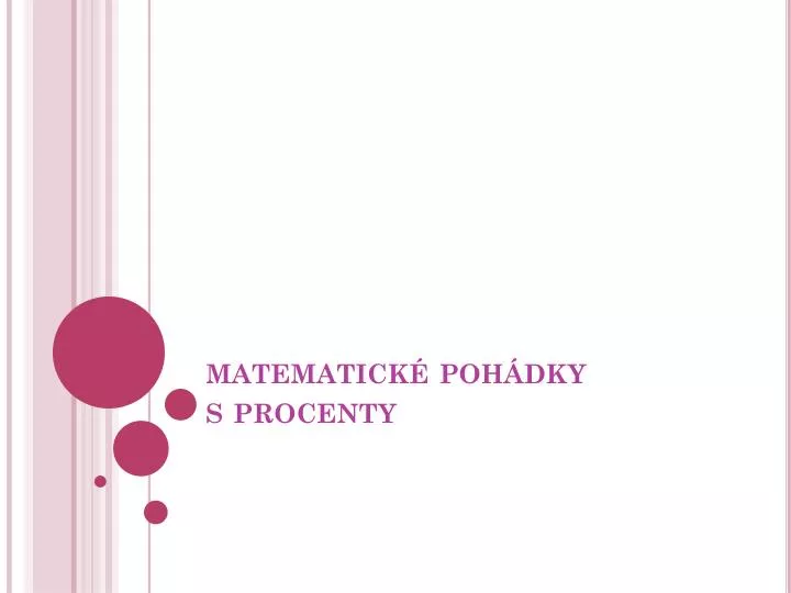 matematick poh dky s procenty