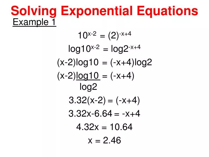solving exponential equations