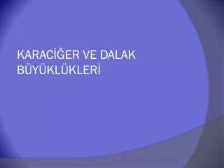 karac er ve dalak b y kl kler