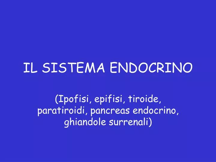 il sistema endocrino
