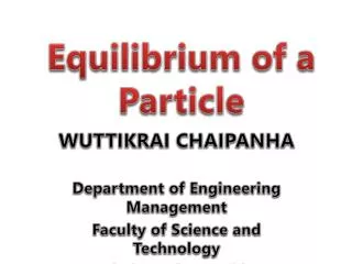 equilibrium of a particle