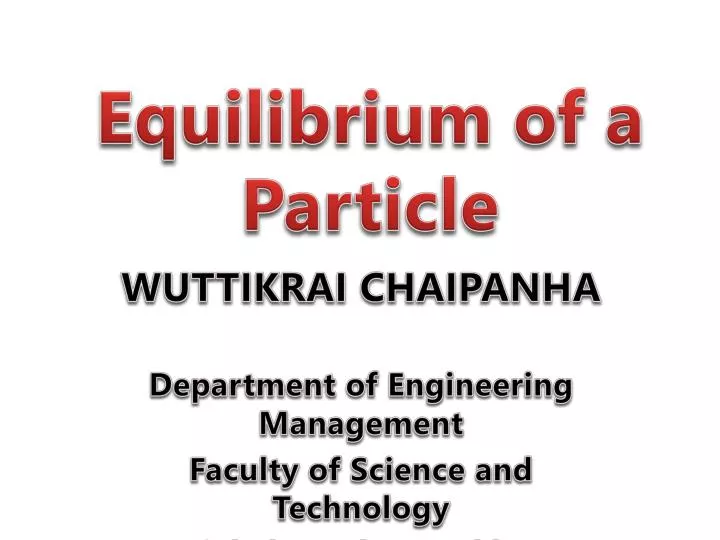 equilibrium of a particle