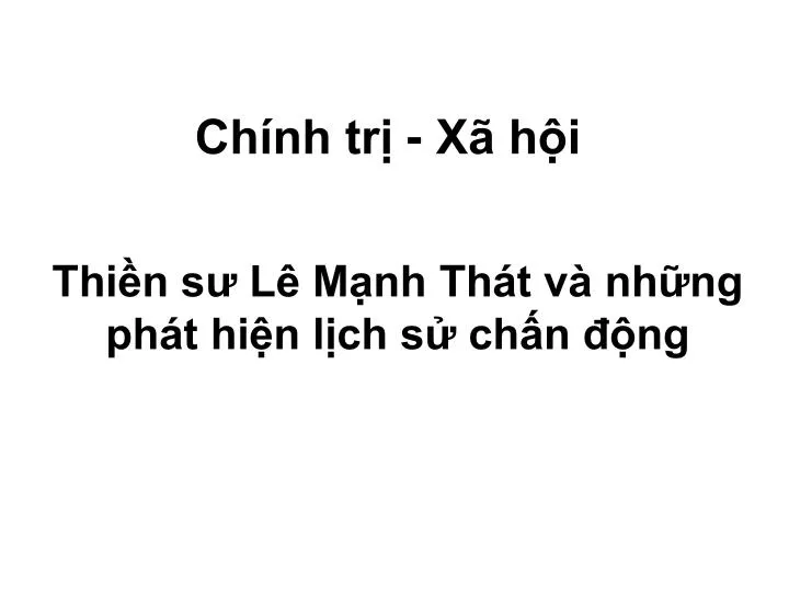 PPT - Chính Trị - Xã Hội PowerPoint Presentation, Free Download - ID ...