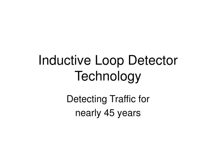 inductive loop detector technology