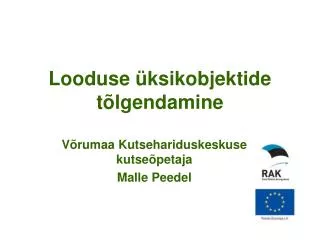 looduse ksikobjektide t lgendamine