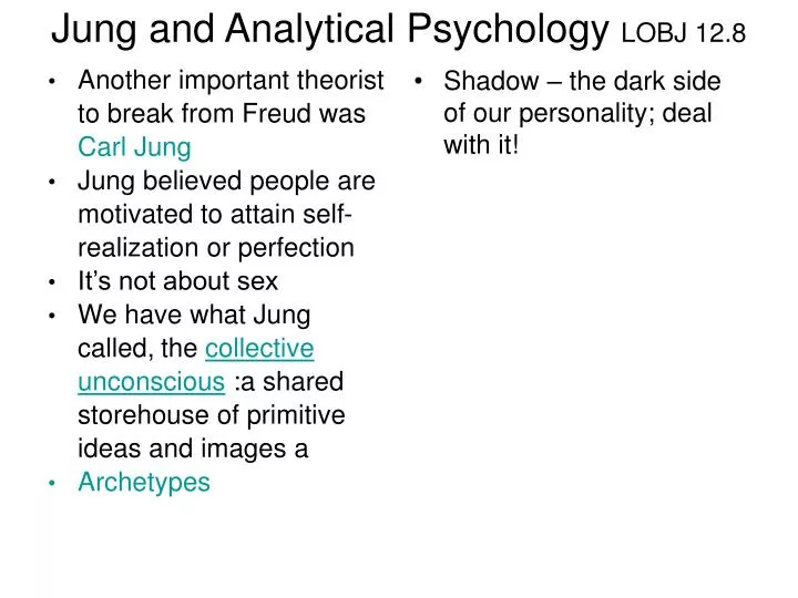 jung and analytical psychology lobj 12 8