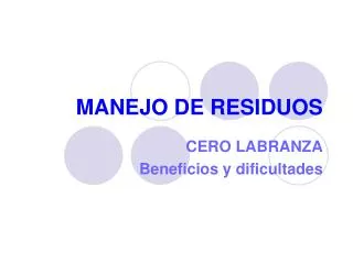 manejo de residuos
