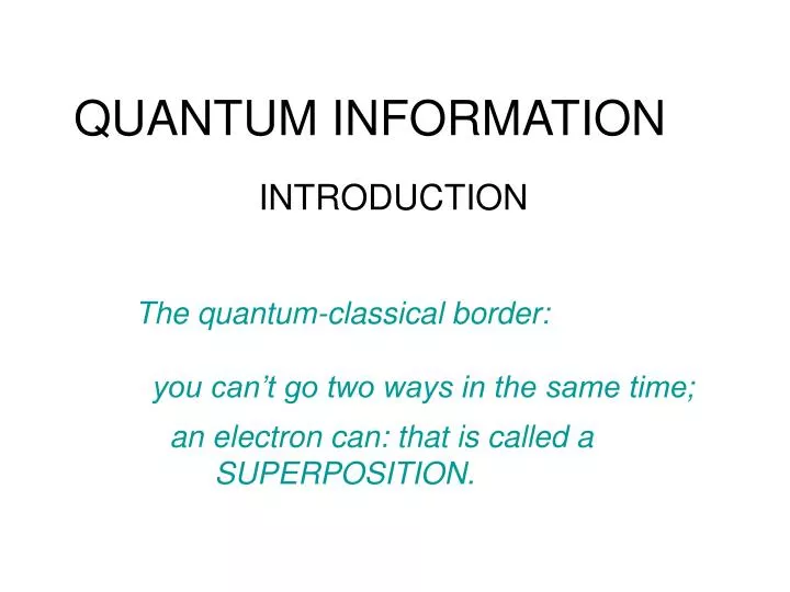quantum information