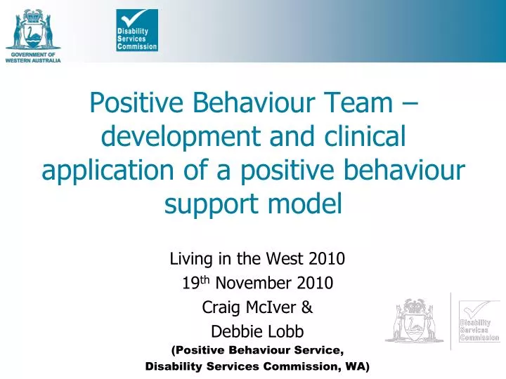 positive behaviour team development and clinical application of a positive behaviour support model