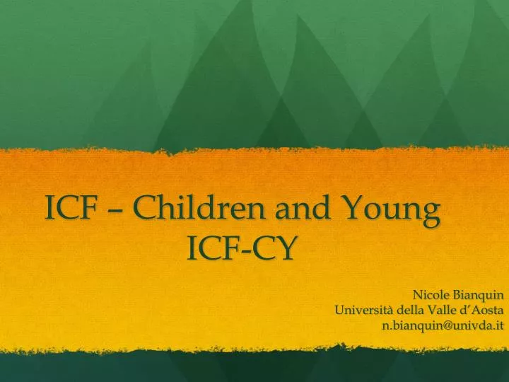icf children and young icf cy