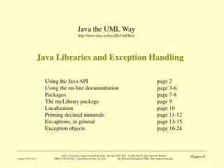 Java Libraries and Exception Handling