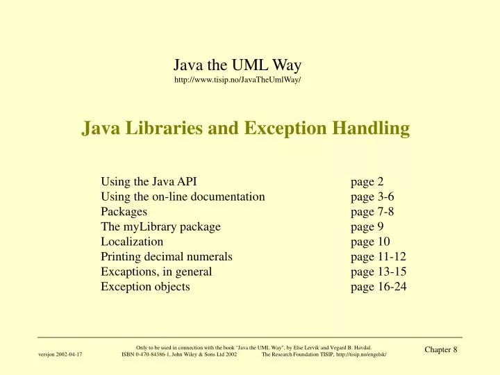 java libraries and exception handling