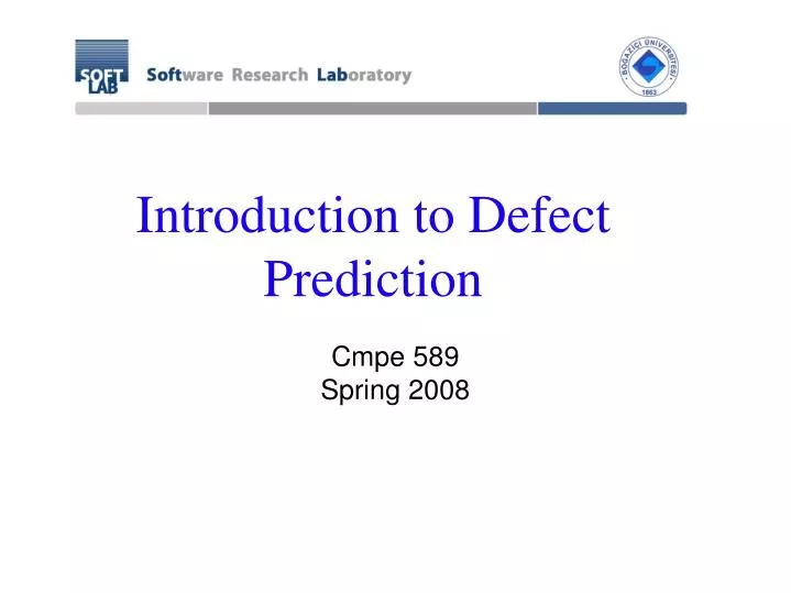 introduction to defect prediction