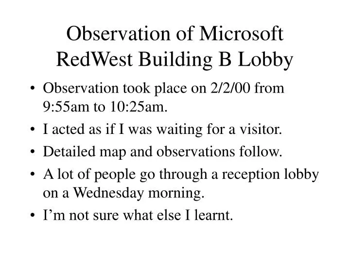 observation of microsoft redwest building b lobby