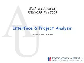 Business Analysis ITEC-630 Fall 2009