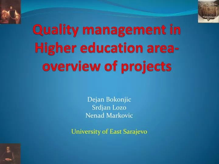 quality management in higher education area overview of projects